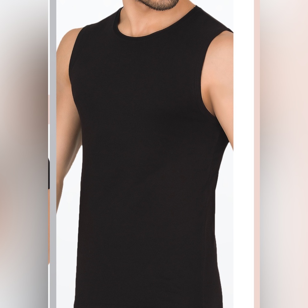 Black Sleeveless Top for Men